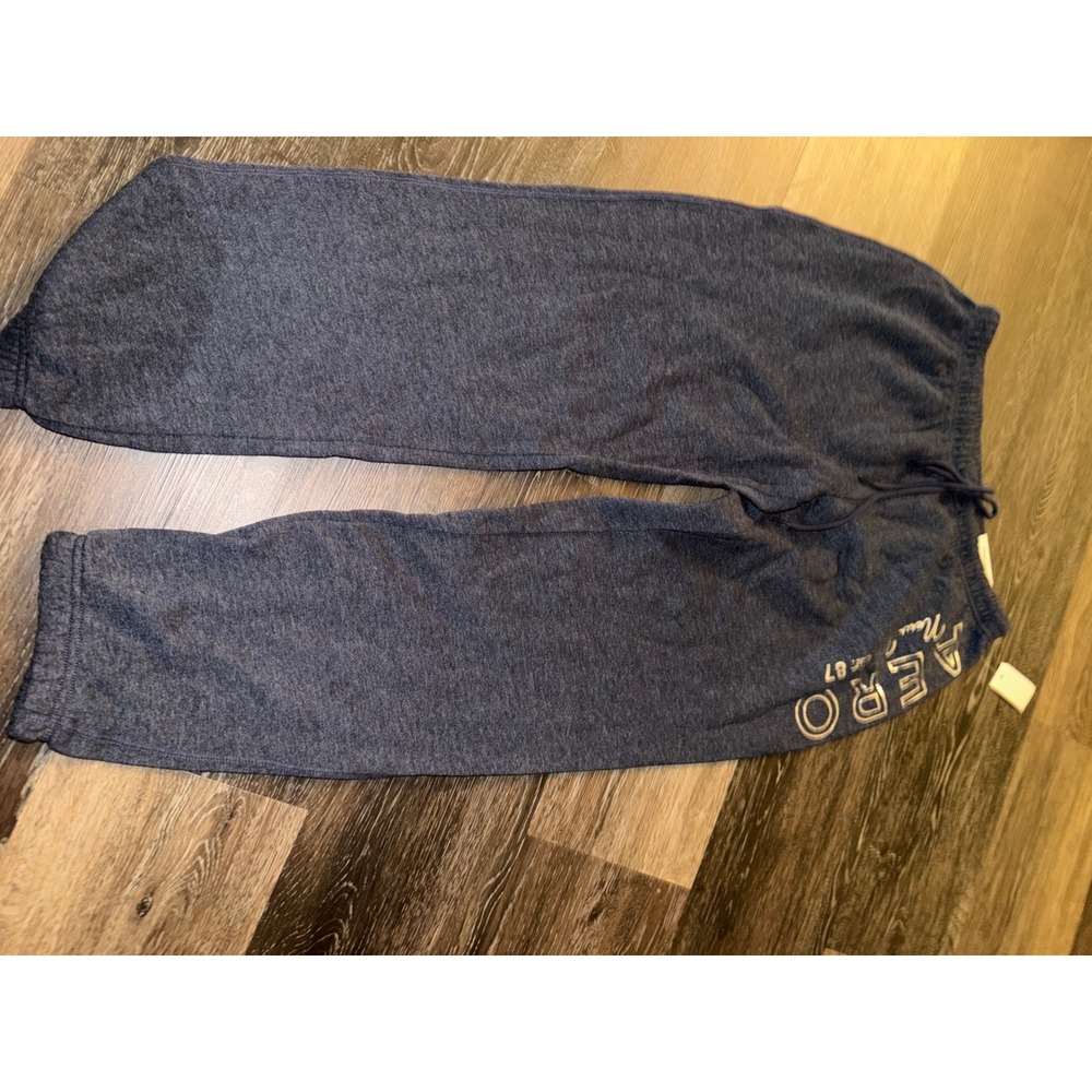 Aeropostale‎ Classic Cinch Sweatpants Navy Blue Heather Silver Logo Large NWT